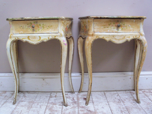 pair of vintage French bedside tables